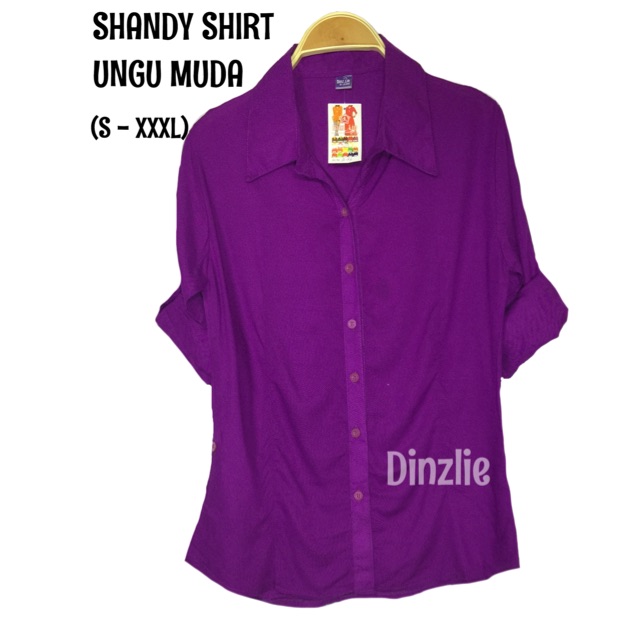 KEMEJA POLOS  RAYON WANITA WARNA UNGU MUDA