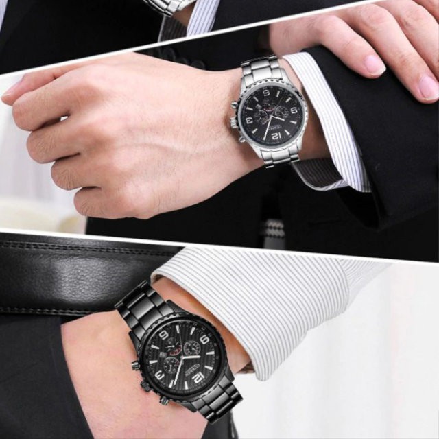 CURREN 8056 Jam Tangan Pria Analog Stainless Steel Chronograph Tidak Aktif WATCHKITE WKOS