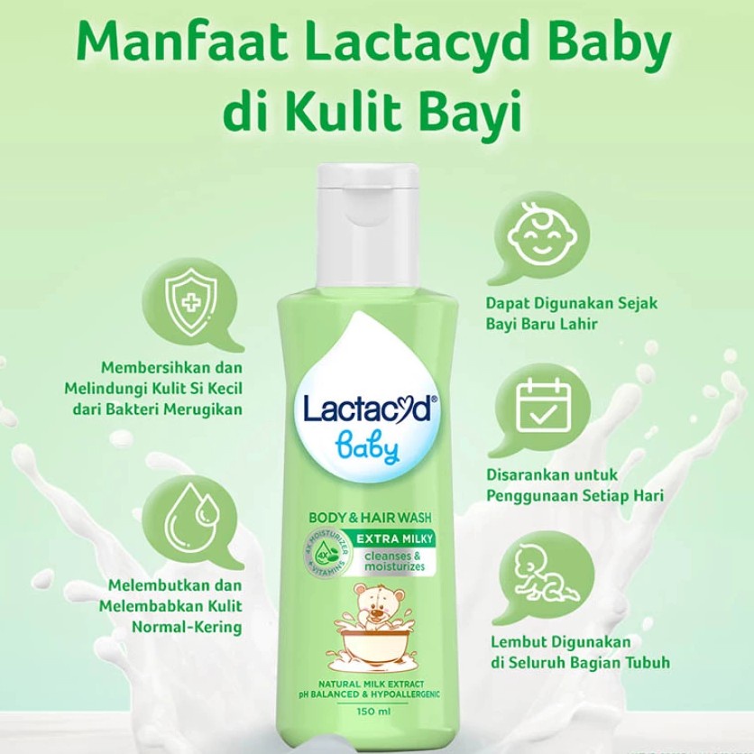 LACTACYD Baby Cleansing and Moisturizing Sabun Bayi 60ml 150ml 250ml / Gentle Care 60 ml 150 ml 250 ml 500 ml / Extra Milky 60ml - Sabun Menjaga Kelembaban Kulit Bayi