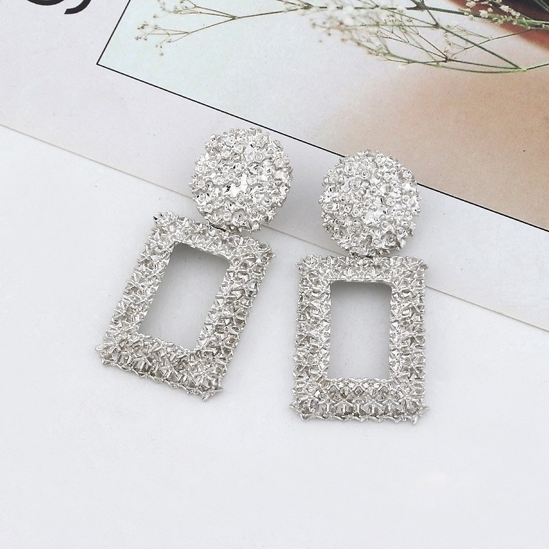 Anting Ala Korea Panjang Anting Trapesium Paduan Anting Aksesoris Fashion