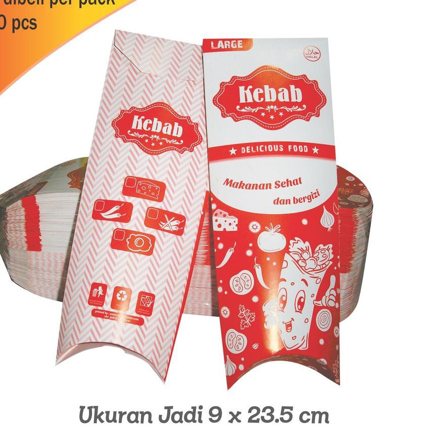 

44W♔ Box Kebab 8.5 x 23.5 cm (100 pcs ) Barang Bagus