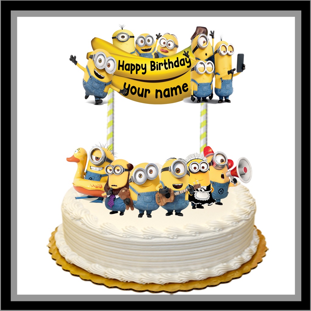CUSTOM TOPPER CAKE HAPPY BIRTHDAY / ULANG TAHUN MINION
