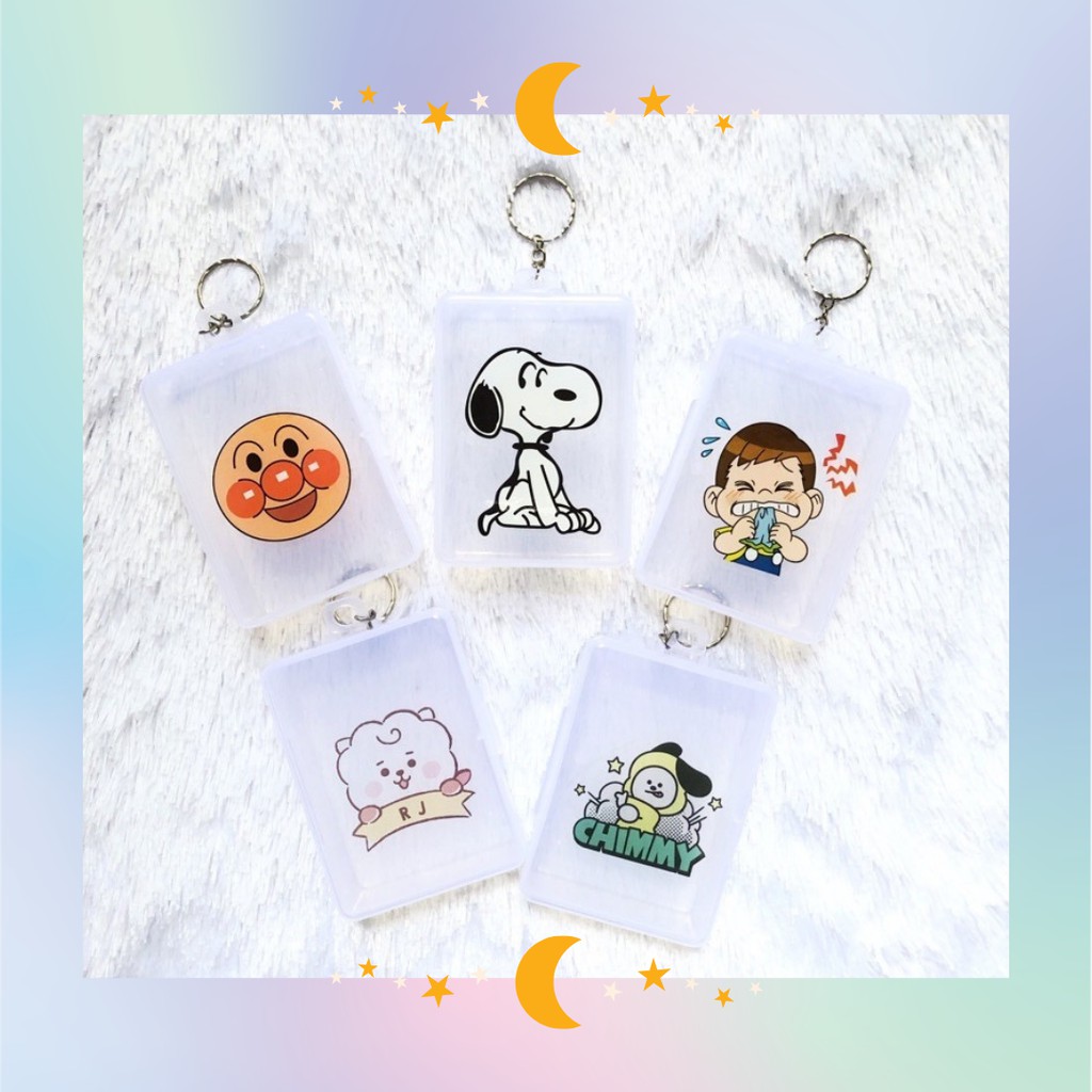 Kotak Tempat Penyimpanan Masker Box Holder Case Mask Pod Transparan Lucu BT21 Snoopy Anpanman