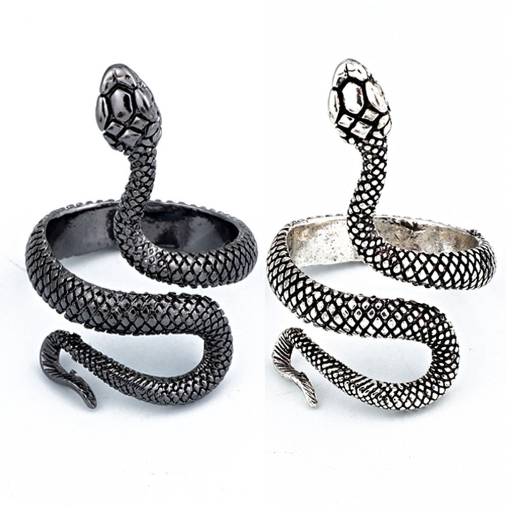 Retro Punk Snake Ring for Men Women Exaggerated  Opening Adjustable Rings