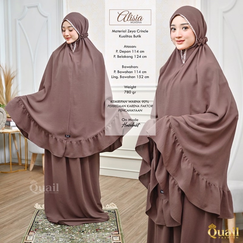 ANGGRAINI ~ QUAIL ~ MUKENA POLOS ~ MUKENA DEWASA ~ MUKENA TRAVELLING ~ ALISIA MUKENA ORIGINAL PRODUC