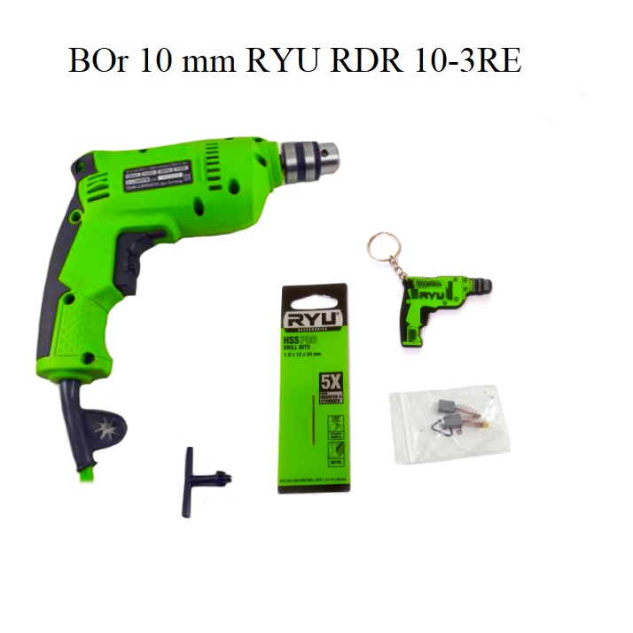 RYU RDR 10-3 RE Mesin Bor Tangan Listrik 10mm Electric Drill Bor Tangan 10mm 10 mm Variable Drill Mesin Bor Tangan Bolak Balik Variable Speed Bor Besi Kayu Listrik MURAH ORIGINAL BERGARANSI