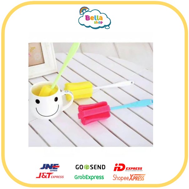 TONGKAT SPONS PEMBERSIH BOTOL SUSU BAYI / SPONGE BRUSH BOTOL MINUM / SIKAT SPON BUSA PENCUCI GELAS T