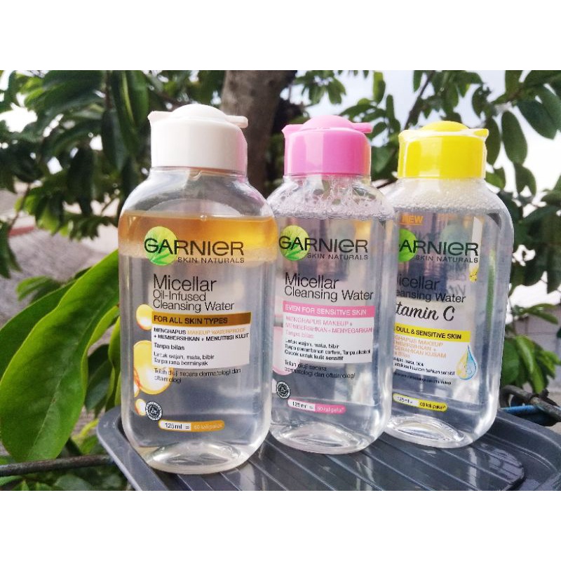 Garnier Micellar Water Pink /Biru /Kuning /Bi-phase oil infused Skin Care 50 ml/ 125mL / Rose 100 ml