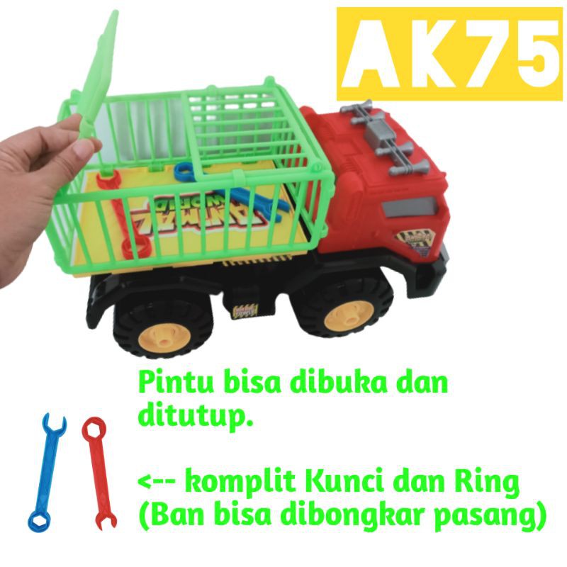 MAINAN MOBIL TRUK HEWAN BESAR / BIG TRUCK ANIMAL WORLD DILENGKAPI KUNCI RING (BONGKAR PASANG) AK75