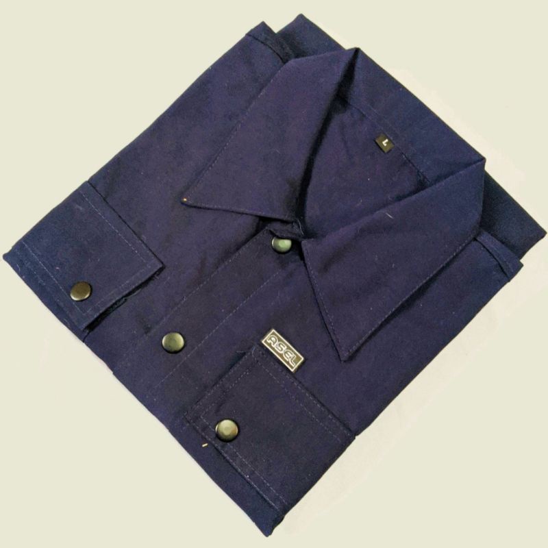 Jaket Semi Parka Canvas Kancing Hitam Premium-Jaket Pria