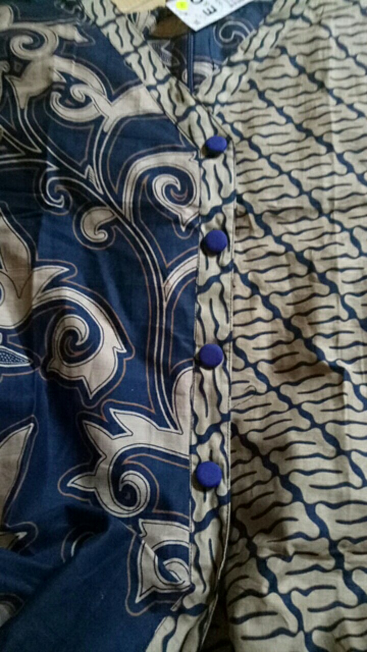Couple Batik Wanita Modern Putri Kembar Navy / Blouse Batik / Hem Batik - S M L Xl Xxl 3l 4l 5l
