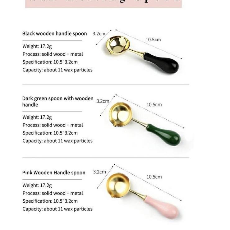 

Miliki - 1 Pcs SPOON Black, Emerald, Pink - Sendok peleleh sealwax candle DIY Prakarya kerajinan tangan ,.