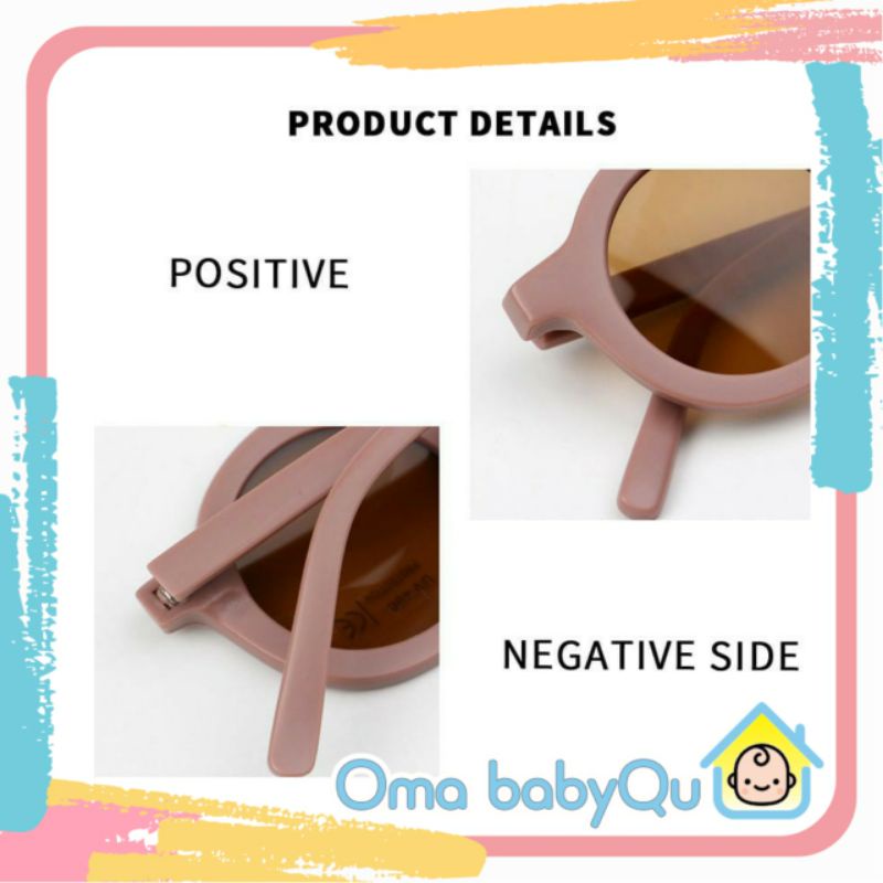KACAMATA ANAK BULAT ANTI UV KEKINIAN / SUNGLASSES BABY ANTI UV / LUCU / RETRO-7