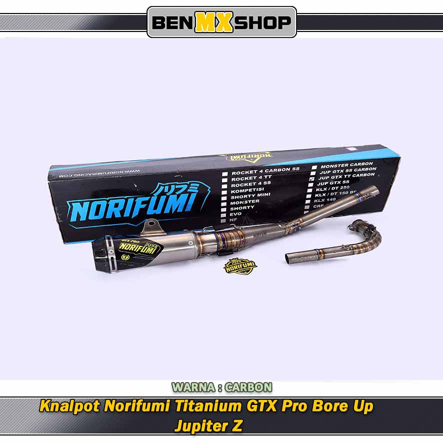 Knalpot Muffler Original Norifumi Titanium GTX Pro Bore Up Jupiter Z Terbaru