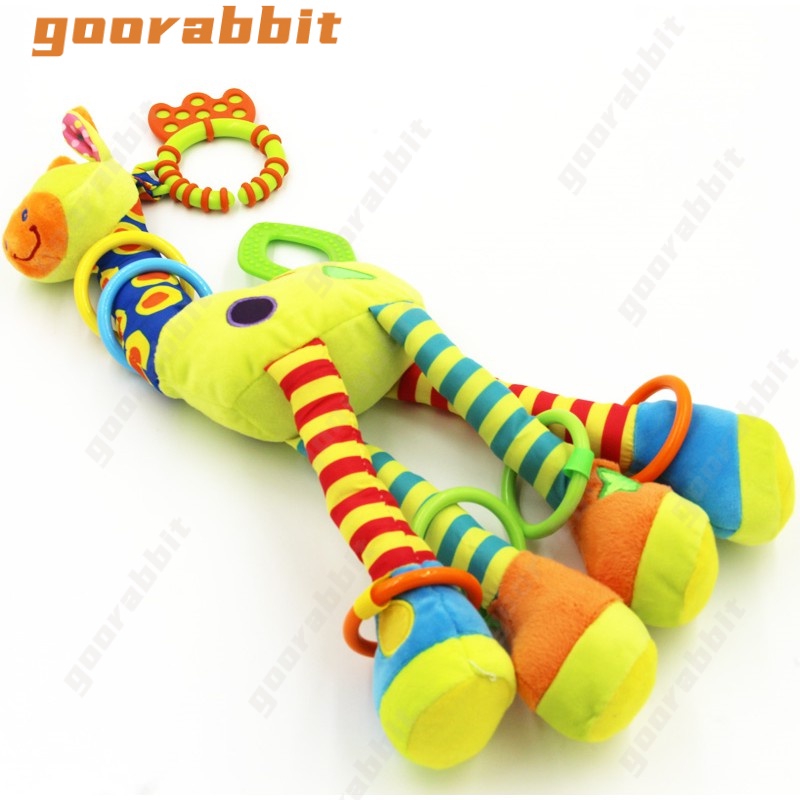 Mainan Kerincingan Genggam Dengan Bahan plush Halus Dan Warna Kuning Untuk Bayi
