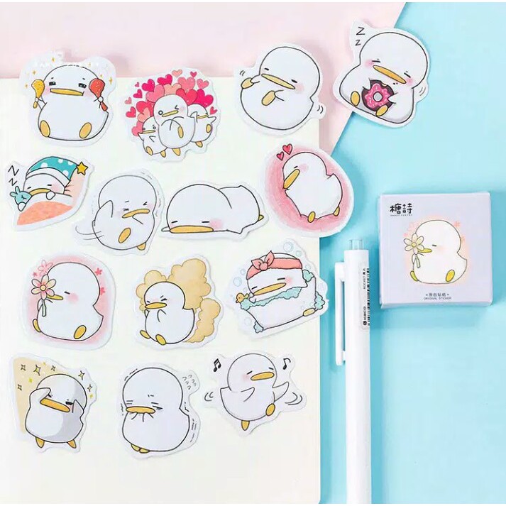 

45pcs aesthetic stiker box Bebek Kawaii lucu utk dekorasi scrapbook/album