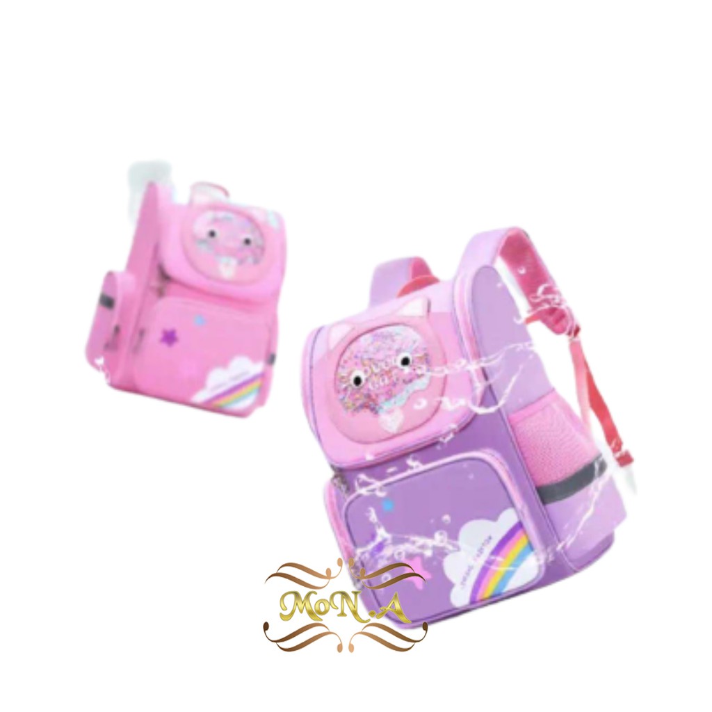 [Mon.A] 2 IN 1 Tas Ransel Anak Perempuan Motif Lucu + Tempat Pensil - Kualitas Import Premium -M0173