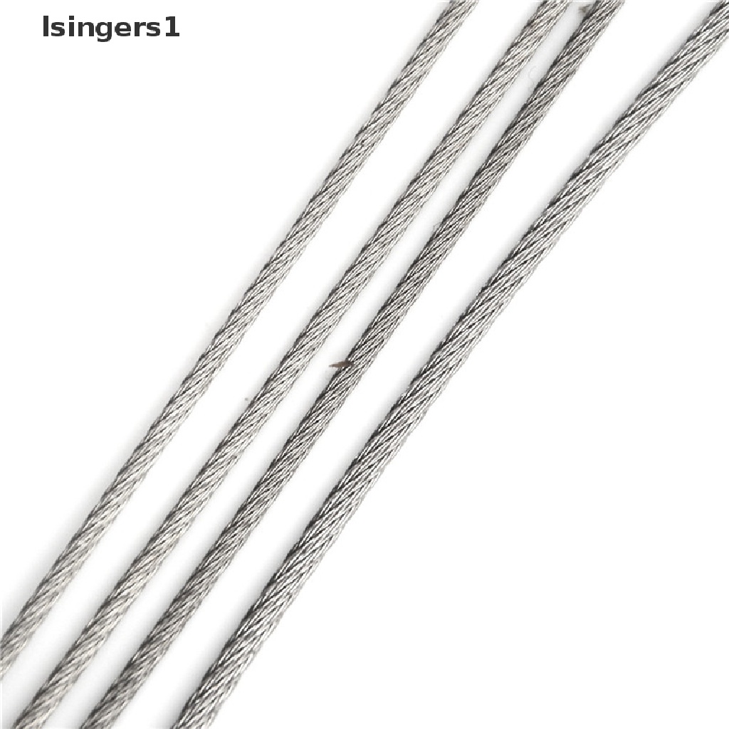 (lsingers1) 10pcs Gantungan Kunci Kabel Bahan Stainless Steel Ukuran 10 / 15 / 20cm Untuk Hiking