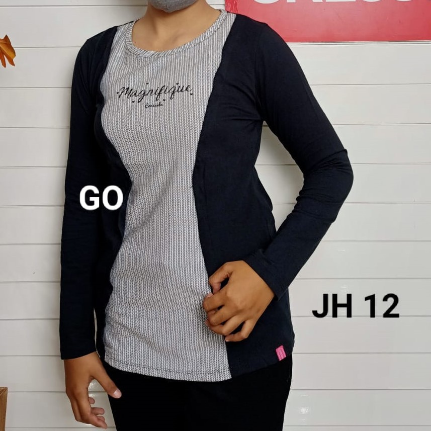 gosCRESSIDA BAJU Cewek Pakaian Atasan Kaos Wanita Casual Santai Original Lengan Panjang Bagus