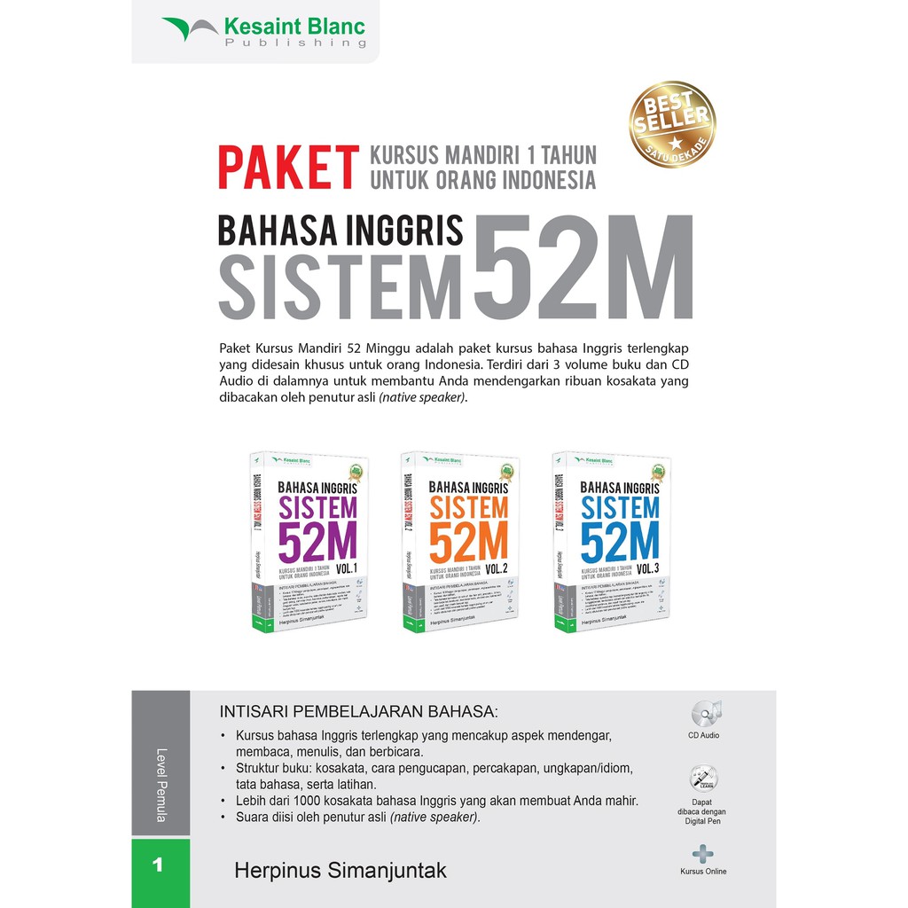 OmBotak BARU Buku Paket Bahasa Inggris Sistem 52 M Herpinus