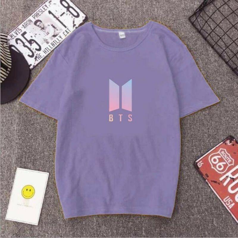 TSHIRT/TUMBLR TEE LOGO BTS PURPLE  UNISEX PREMIUM