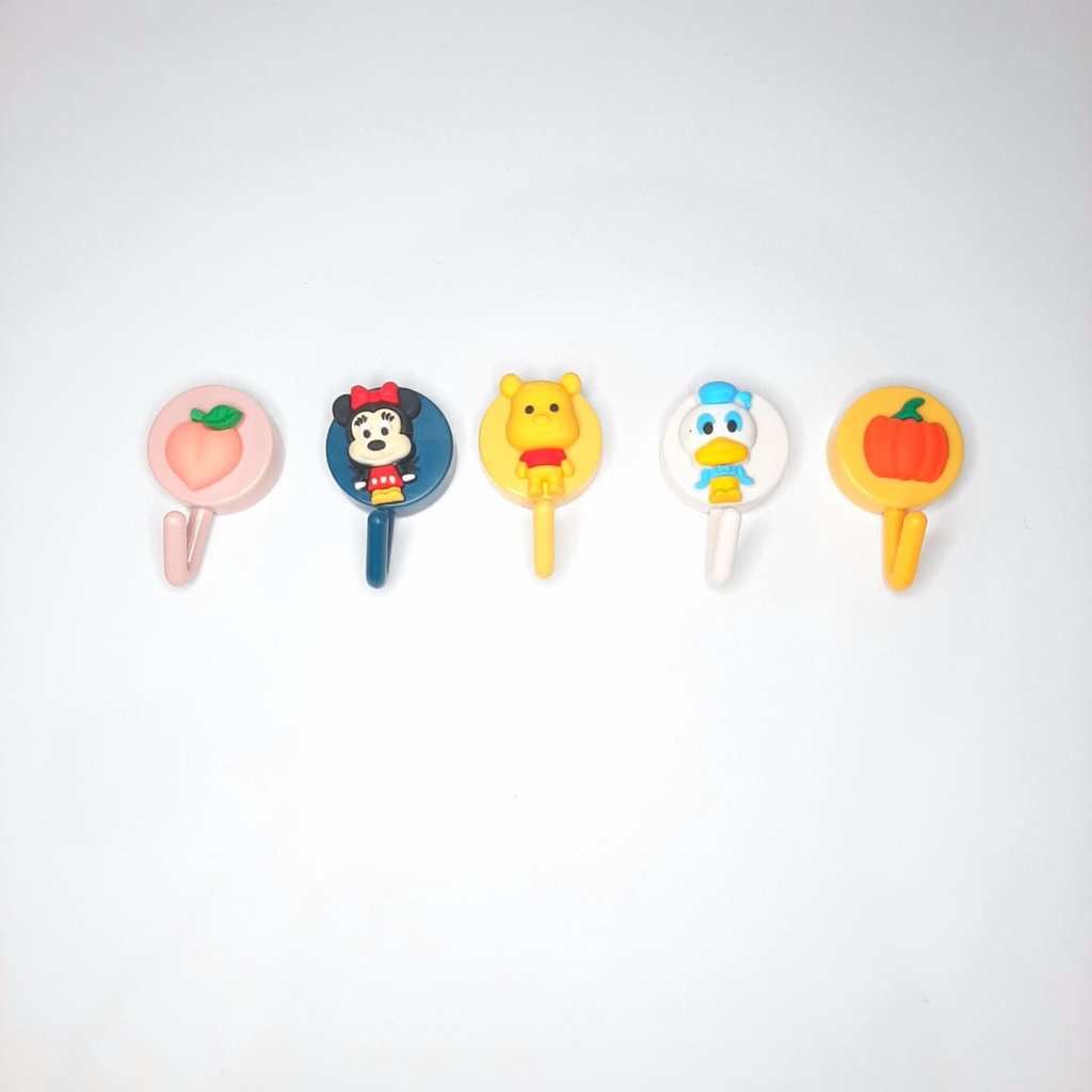 Gantungan Serbaguna Tempel Dinding Model Hook motif Karakter Lucu