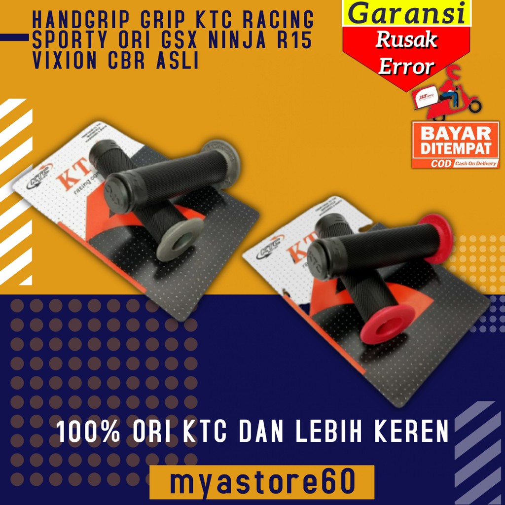 HANDGRIP PEGANGAN STANG GRIP KTC RACING SPORTY ORI MOTOR KAWASAKI GSX NINJA R15 VIXION CBR ASLI MOGE