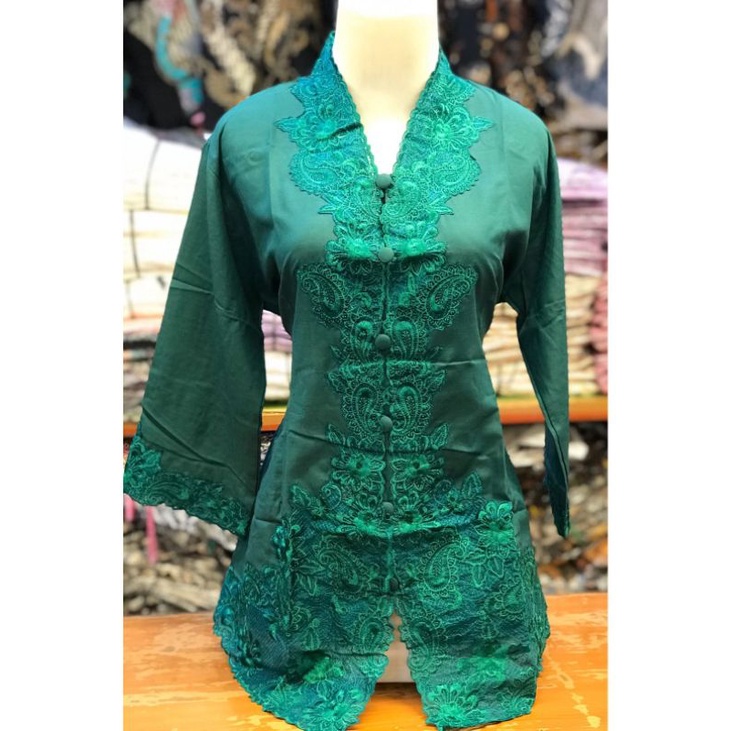 kebaya encim bordir alusan ijo botol