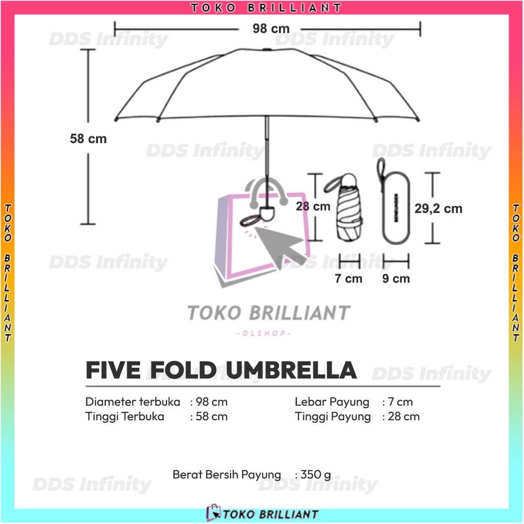 【SEMUA OTOMATIS】 [𝐓𝐄𝐑𝐁𝐀𝐑𝐔] Payung Folding Travel Umbrella Lipat Anti Sinar UV Premium Bagus Bahan Tebal Warna Warni Estetik