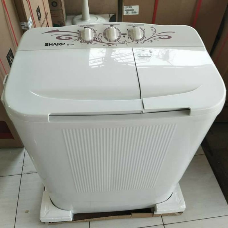 Mesin Cuci Sharp 2 Tabung Twin Tub 6.5 KG - ES-T65MW Puremagic