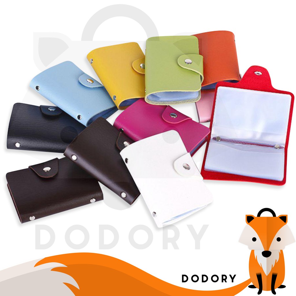 DODORY HL0028 Dompet Kartu Lipat 24 Slot Card Holder Mini Bahan Kulit