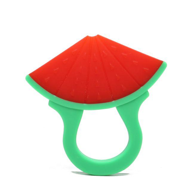 ❤TOKO1234❤ Baby Fruit Teether Gigitan Bayi Bentuk Buah Bahan Silikon/ Mainan Bayi Bentuk Buah.-B.) Semangka