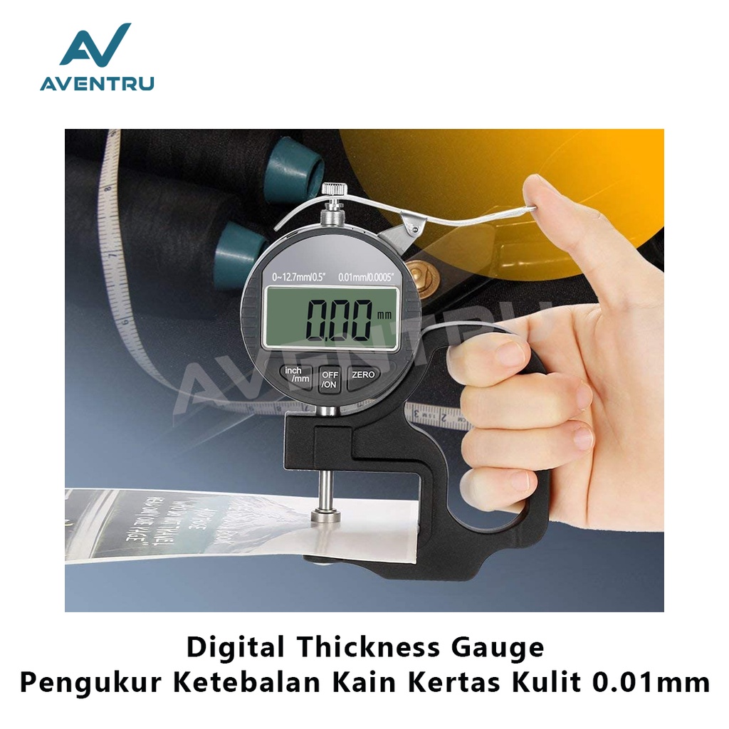 Thickness Gauge Digital/Alat Ukur Ketebalan Logam Plastik Kertas Kawat Kain Kulit