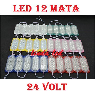 LAMPU LED MODUL 12MATA SMD 2835 10438 24VOLT WATERPROOF VARIASI MOTOR KOLONG MOBIL 12 MATA 24V VOLT