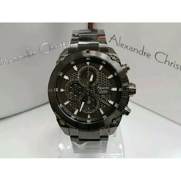 JAM TANGAN PRIA WANITA   ALEXANDRE CHRISTIE AC6490 MC AC 6490 BLACK PRIA JAM TANGAN ORIGINAL