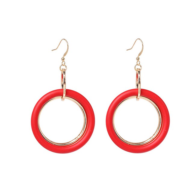 LRC Anting Gantung Fashion Circle Earrings F4601XX