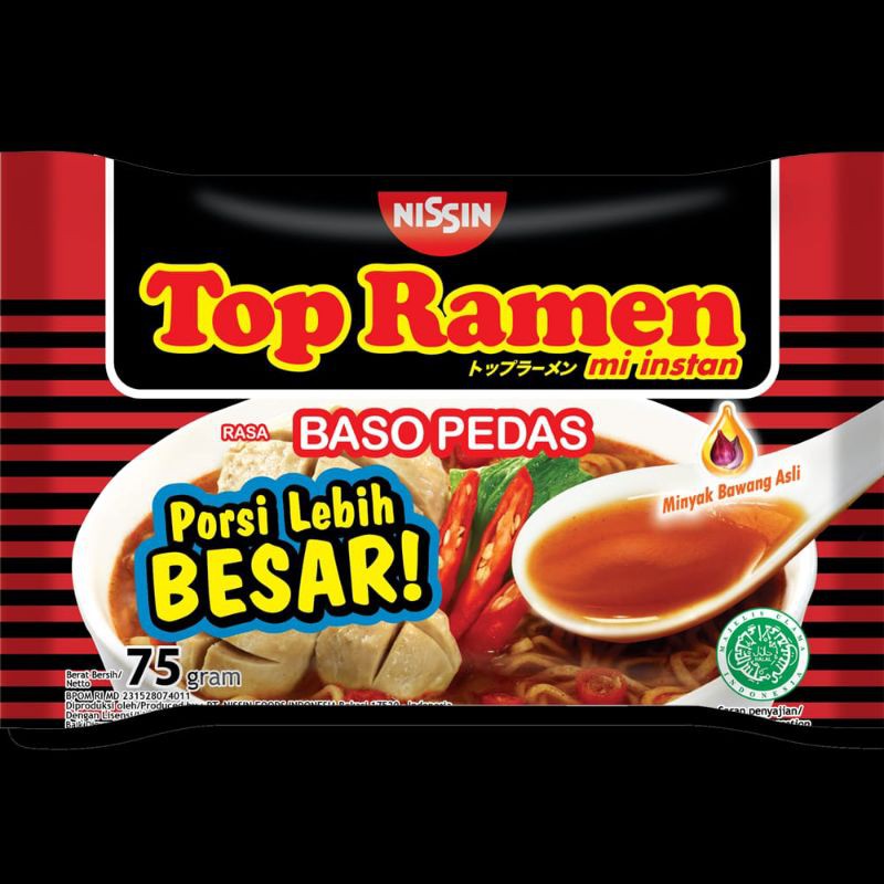 Jual Nissin Top Mie Ramen Baso Pedas 75g Shopee Indonesia