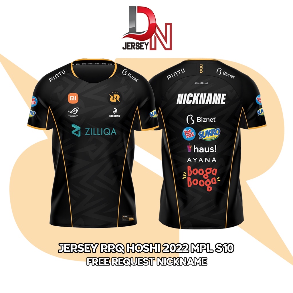 JERSEY RRQ HOSHI 2022 MPL S10 HITAM (Free Request nickname)