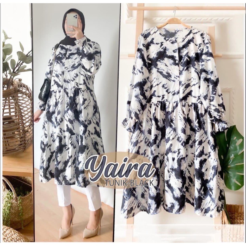 1KG MUAT 5PCS | YAIRA TIEDYE TUNIK AWAN SNOW HITS SELEBGRAM FASHION WANITA MUSLIMAH HIJAB