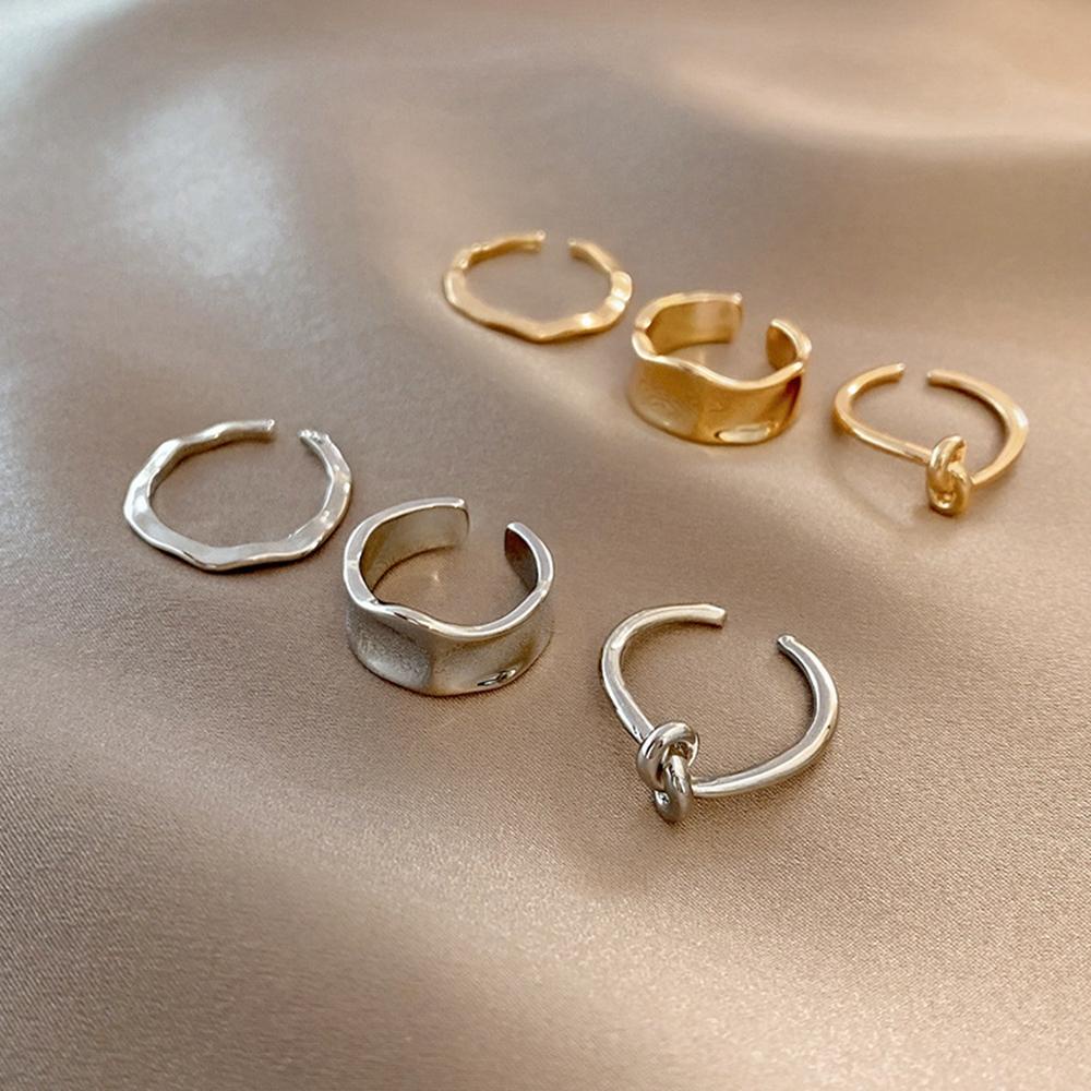 Mxbeauty Cincin Terbuka Mewah Dapat Disesuaikan Diikat Perhiasan rings Perempuan Paduan Net Merah Ekor ring