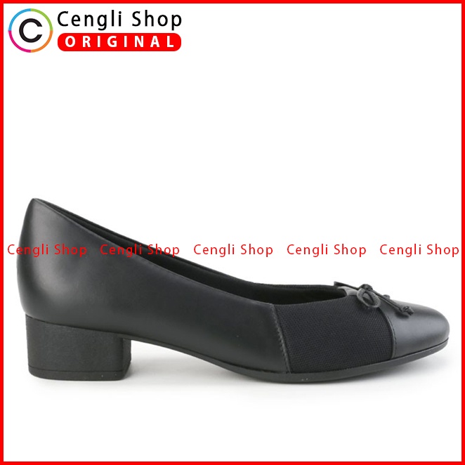 SEPATU HEEL KULIT OBERMAIN HEELS WANITA ORIGINAL BRANDED HITAM OW08