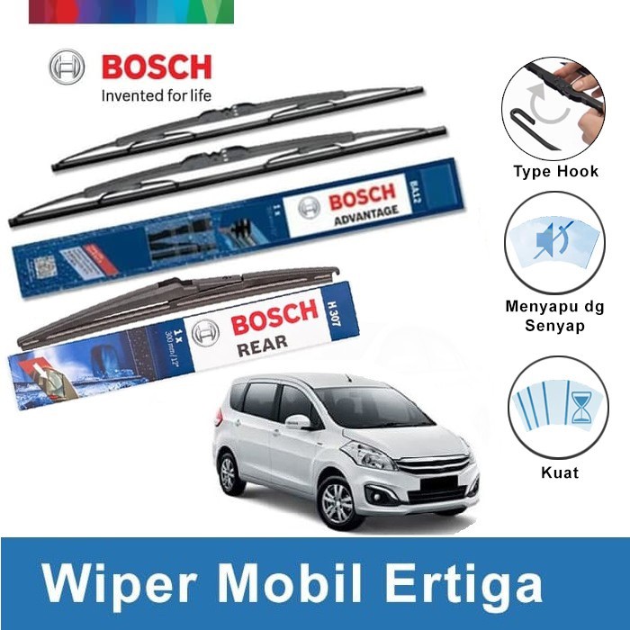 Jual Bosch Wiper Depan & Belakang Kaca Mobil Suzuki Ertiga Advantage 21