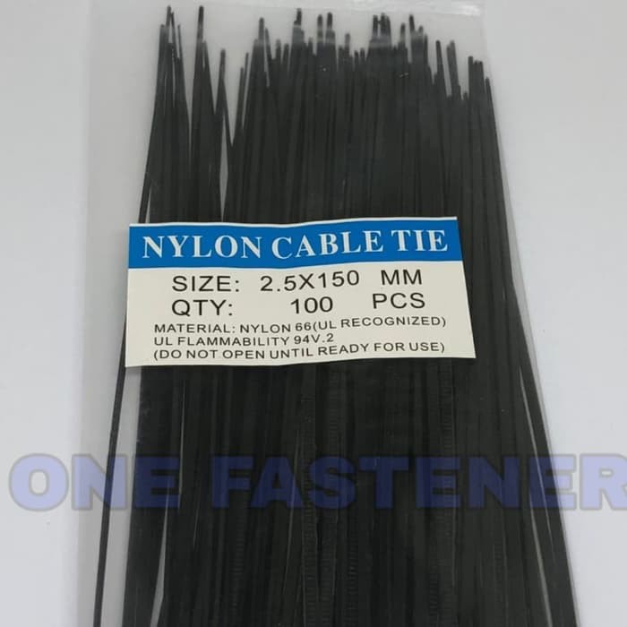 Kabel Ties Cable Tie Kabel Tie 2.5X150 mm 15cm HITAM 100pc