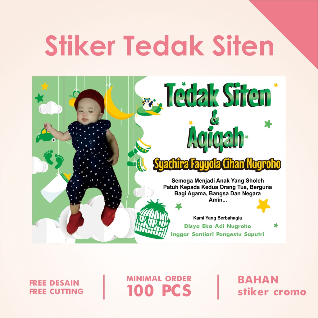

stiker tedak siten | stiker dundunan | stiker aqiqah