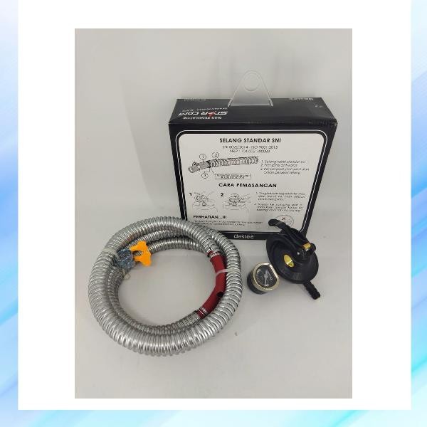 Regulator Gas Starcam SC-T12RMS dengan Selang Starcam SC-23MSS Star Cam SC23MSS Meter