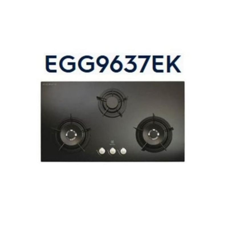 Kompor Tanam Electrolux EGG9637EK 3 Tungku Hitam, Built-in Gas Hob dengan Fitur Keamanan Lengkap