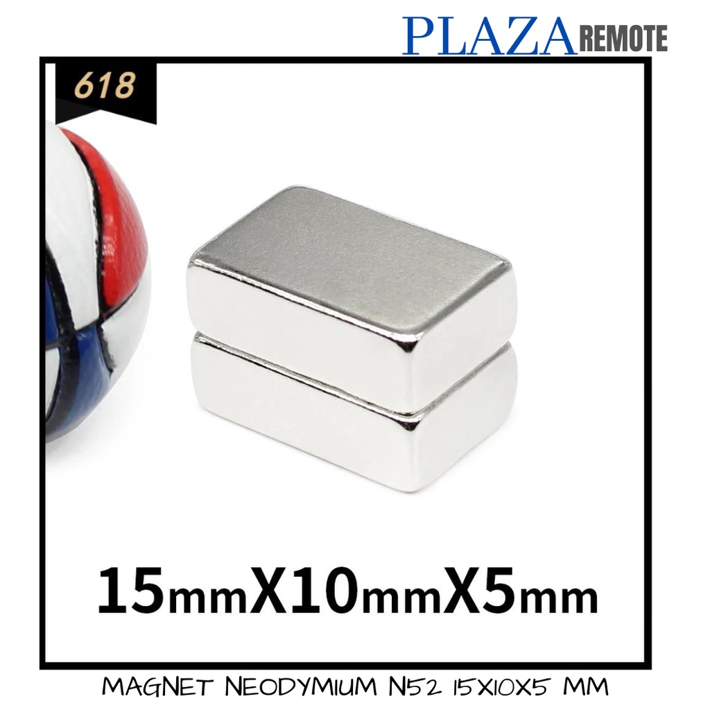 STRONG MAGNET NEODYMIUM KOTAK N52 NdFeB SQUARE 15X10X5 MM