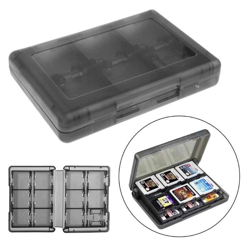 Btsg 28in1 Kotak Penyimpanan Cartridge Game Card Warna Hitam Untuk Ds 3ds