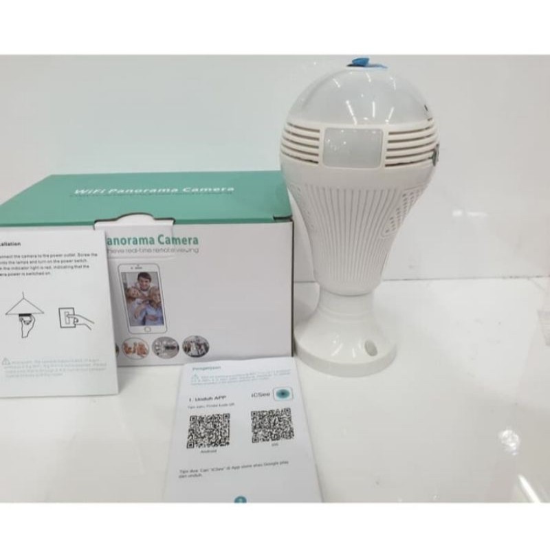 IP Camera Wireless Bentuk BOHLAM ICSEE 3MP Bulb Wireless Camera APP ICSEE