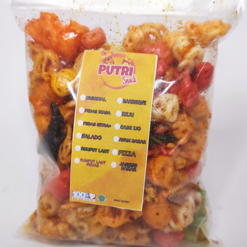 Kerupuk Keong Seblak Kering Cikruh 100gr+ Extra Daun Jeruk